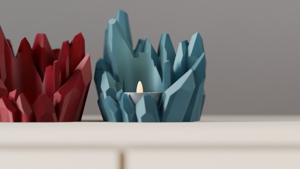 LED Candle Holder Fantasy Crystal Tealight Holder