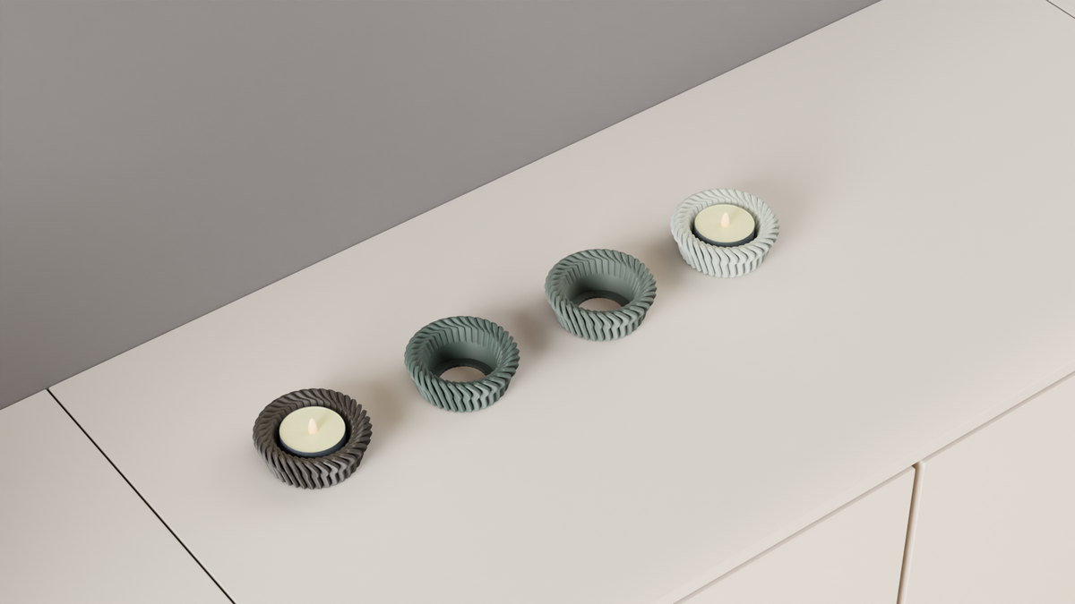 LED Candle Holder Intricate Finned Tealight Stand