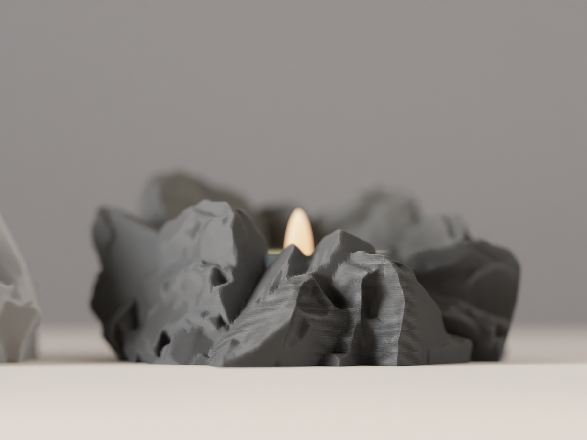 LED Candle Holder Stone Style Tealight Stand