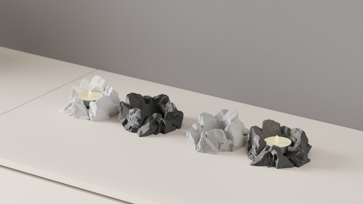 LED Candle Holder Stone Style Tealight Stand