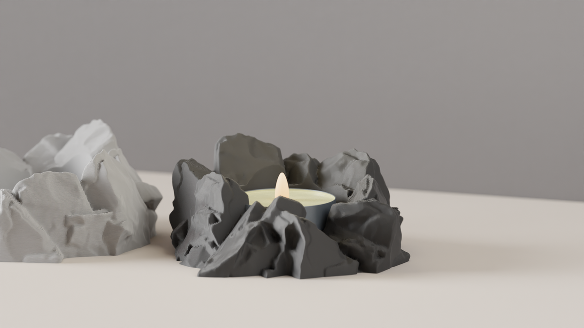 LED Candle Holder Stone Style Tealight Stand