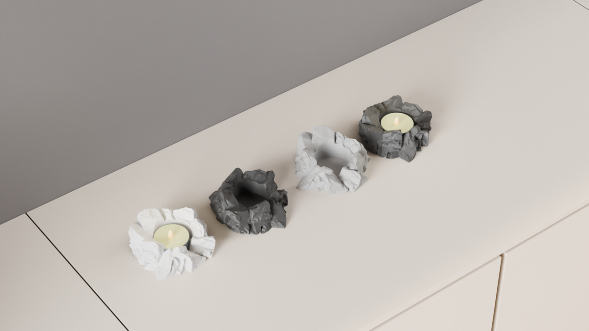 LED Candle Holder Stone Style Tealight Stand