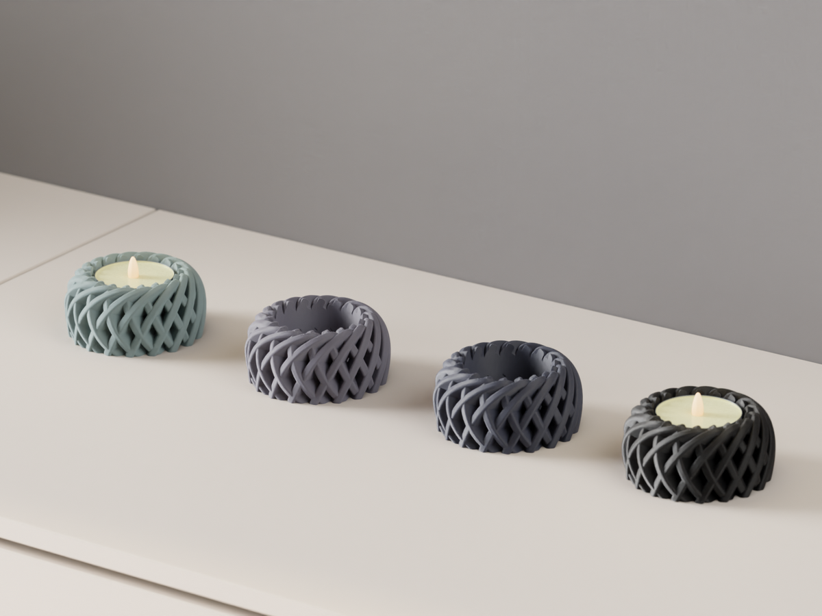 LED Tealight Holder Spiral Basket Candle LED Lamp