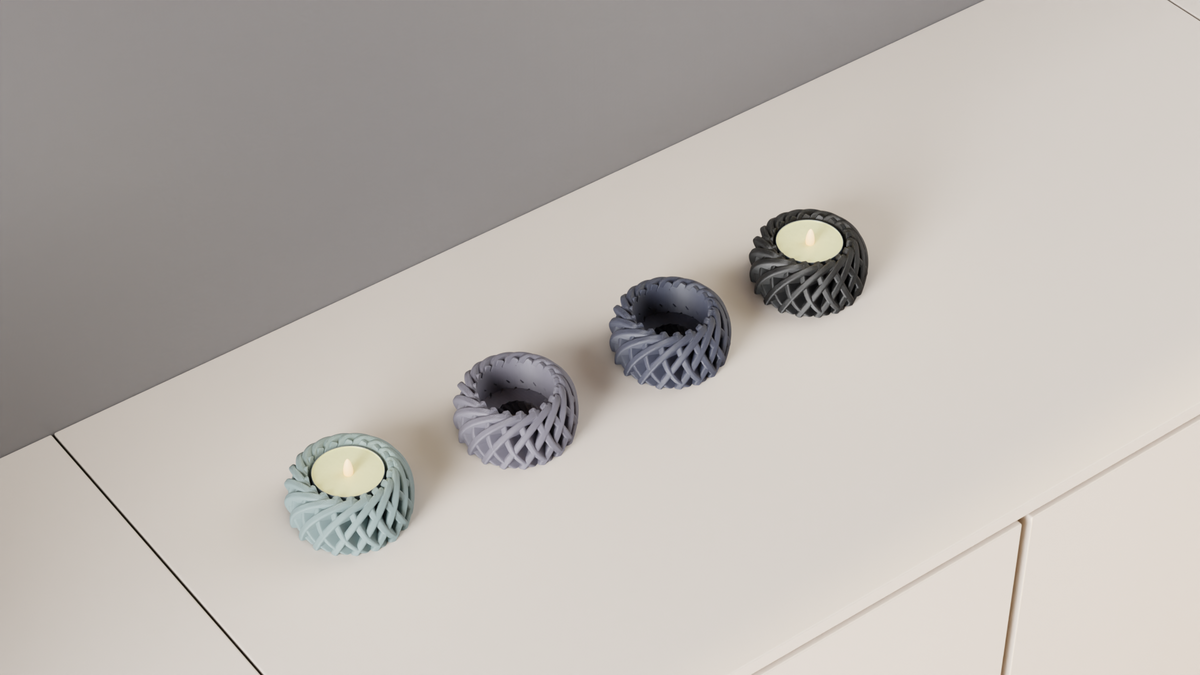 LED Tealight Holder Spiral Basket Candle LED Lamp