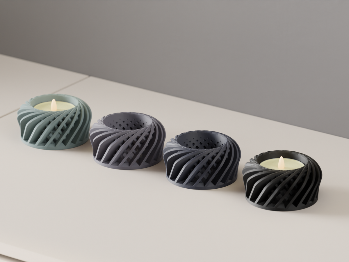 LED Tealight Holder Spiral Basket Mini LED Lamp