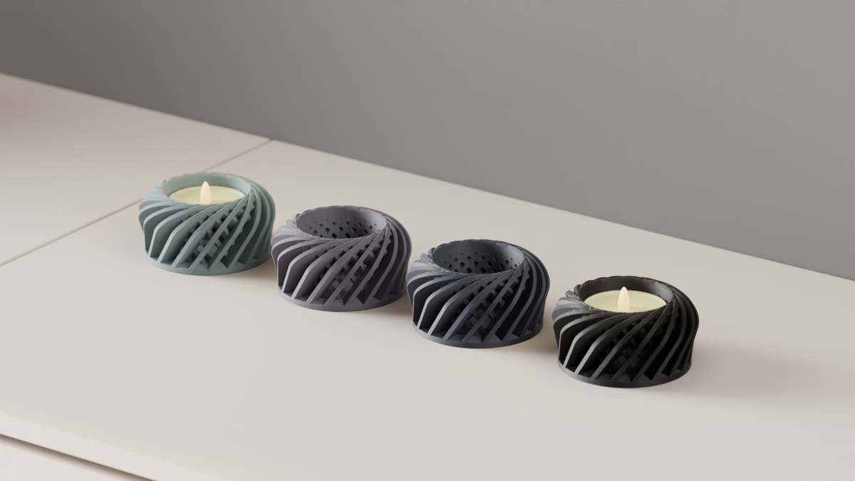 LED Tealight Holder Spiral Basket Mini LED Lamp