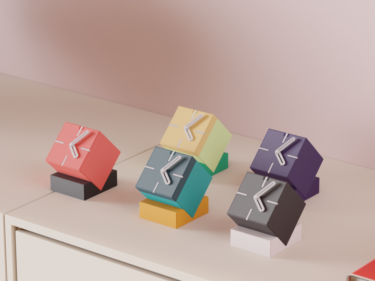Minimalist Cube Desk Clock