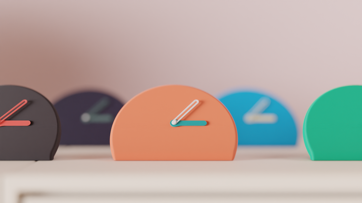 Minimalist Folded Half-Moon Desk Clock