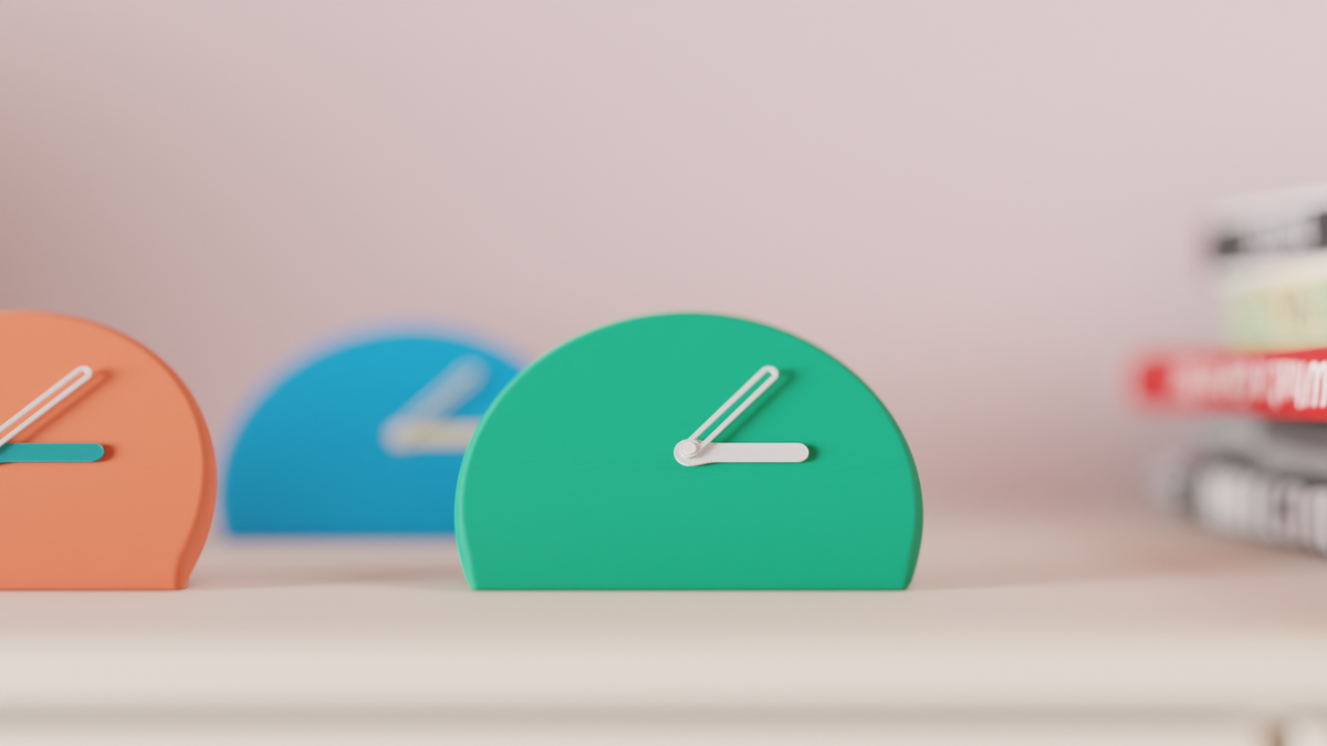 Minimalist Folded Half-Moon Desk Clock