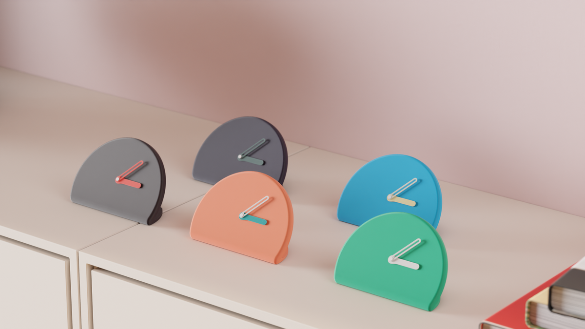 Minimalist Folded Half-Moon Desk Clock