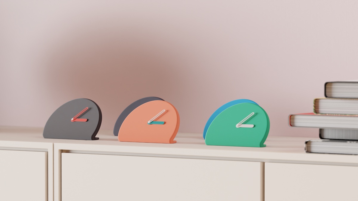 Minimalist Folded Half-Moon Desk Clock