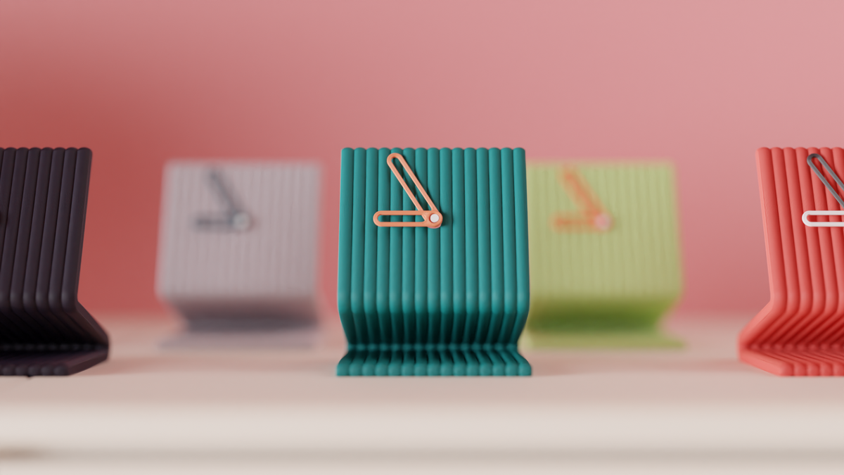 Minimalist Ribbed Z-Stand Desk Clock