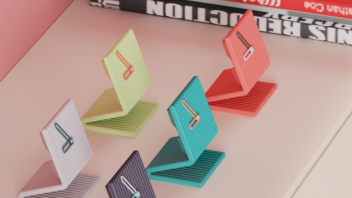 Minimalist Ribbed Z-Stand Desk Clock