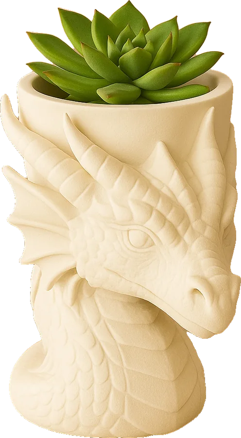 Dragon Head Succulent Planter Fantasy Decor