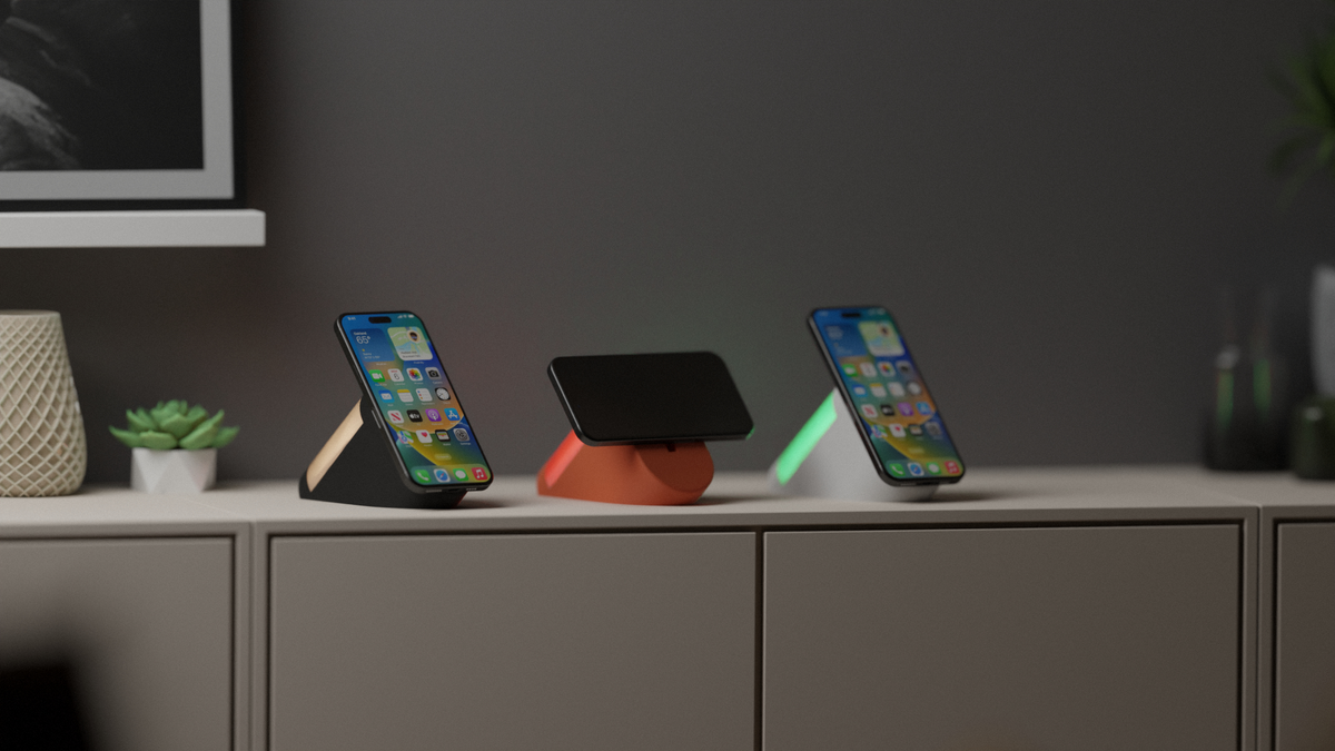 Mobile Phone Stand with Charger and RGB Lamp