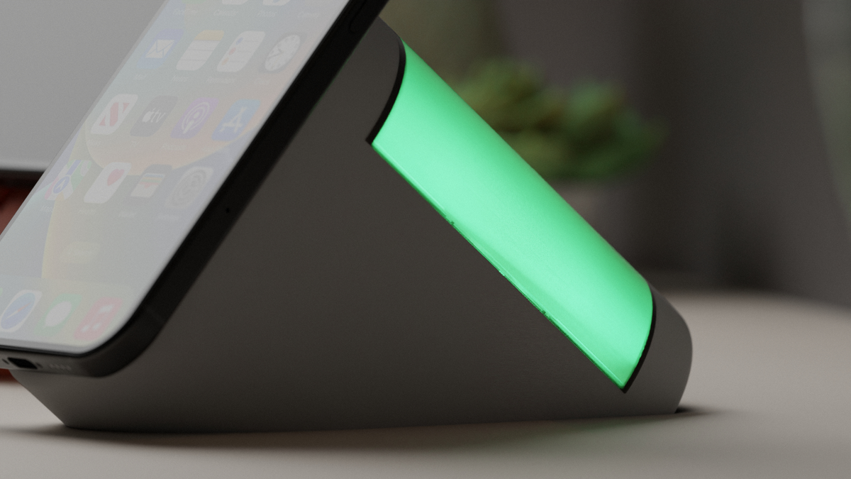 Mobile Phone Stand with Charger and RGB Lamp