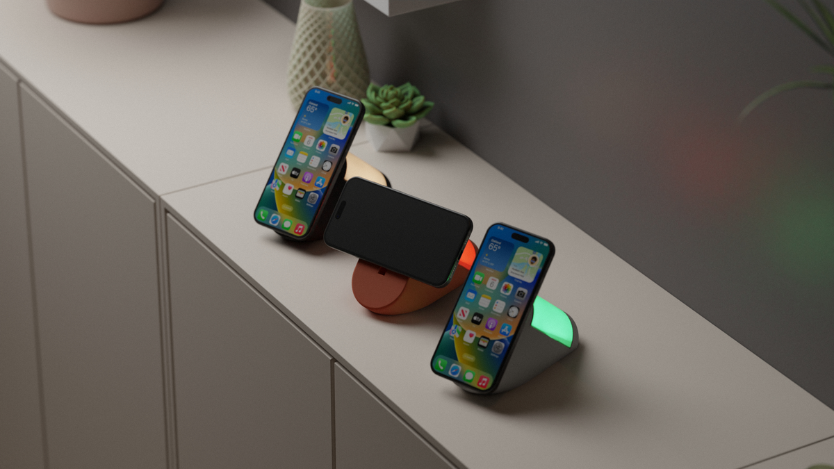 Mobile Phone Stand with Charger and RGB Lamp