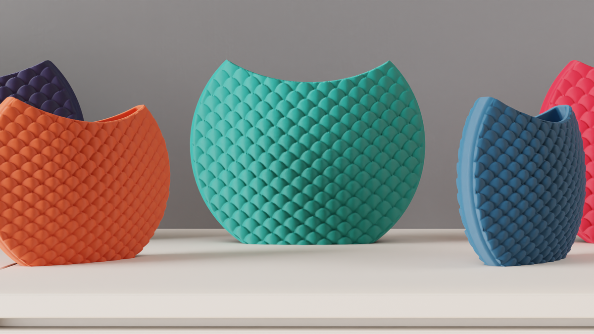 Modern Circular Vase Dragon Scale Pattern Vase – Small size