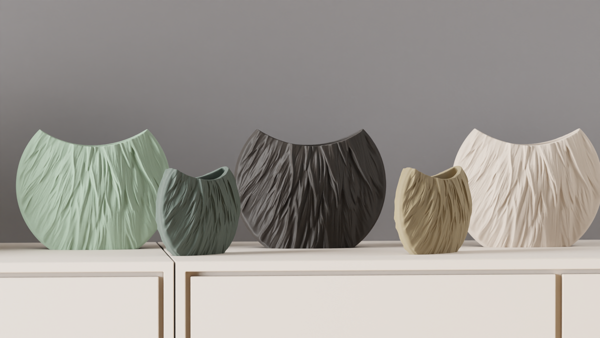 Modern Circular Vase Fur Style Texture Vase – Large size