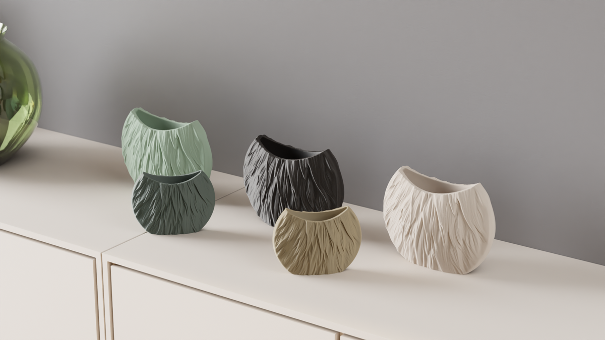 Modern Circular Vase Fur Style Texture Vase – Large size