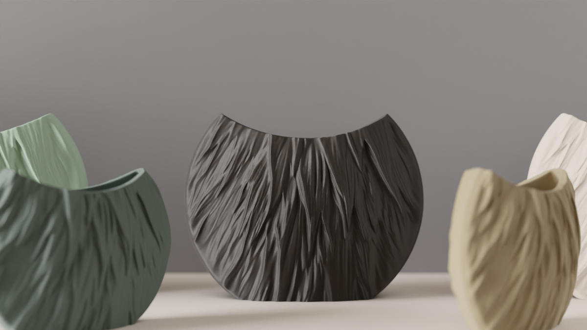 Modern Circular Vase Fur Style Texture Vase – Large size
