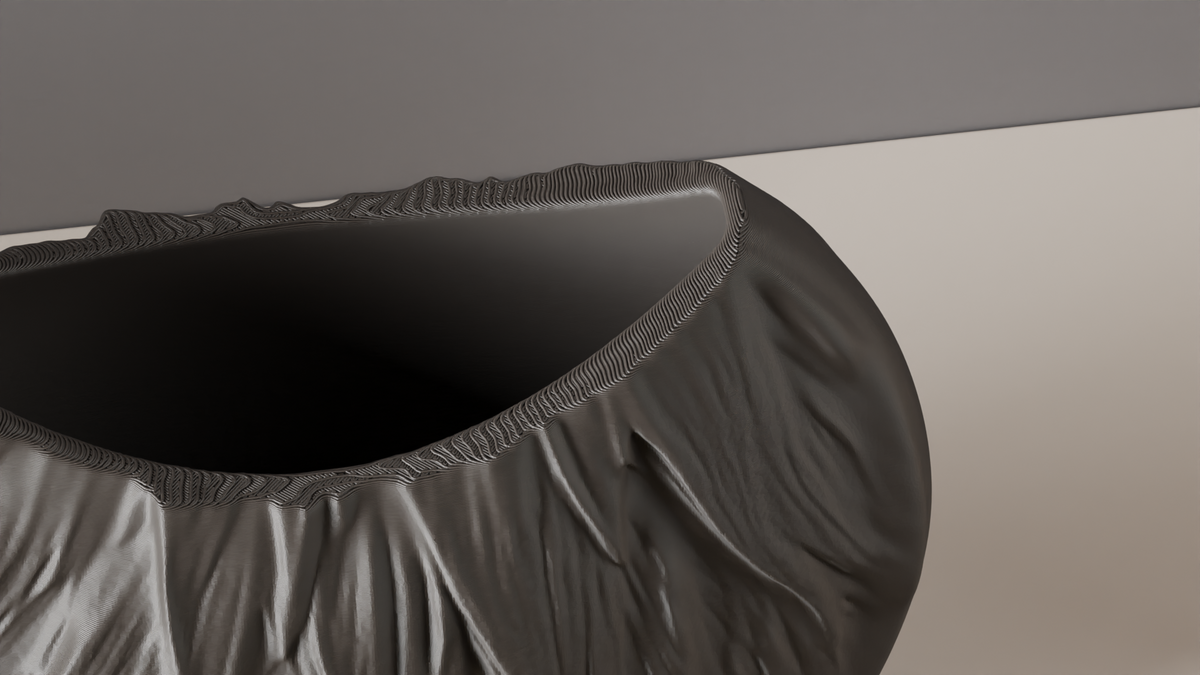 Modern Circular Vase Fur Style Texture Vase