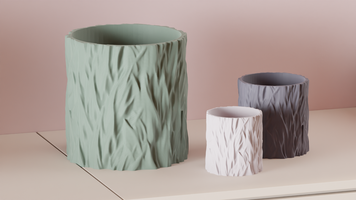 Modern Plant Pot Fur Style Textured Planter – Large size