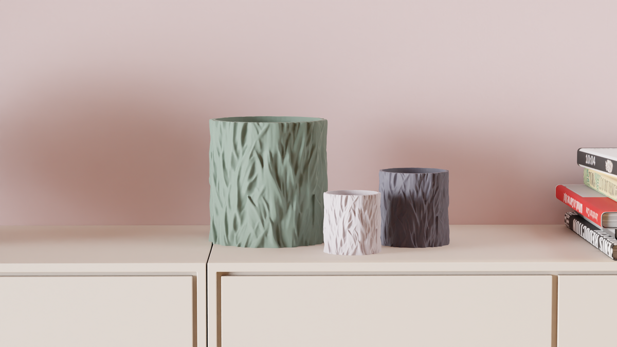 Modern Plant Pot Fur Style Textured Planter