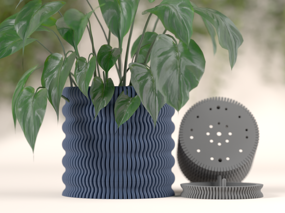 Modern Plant Pot with Hidden Drip Tray