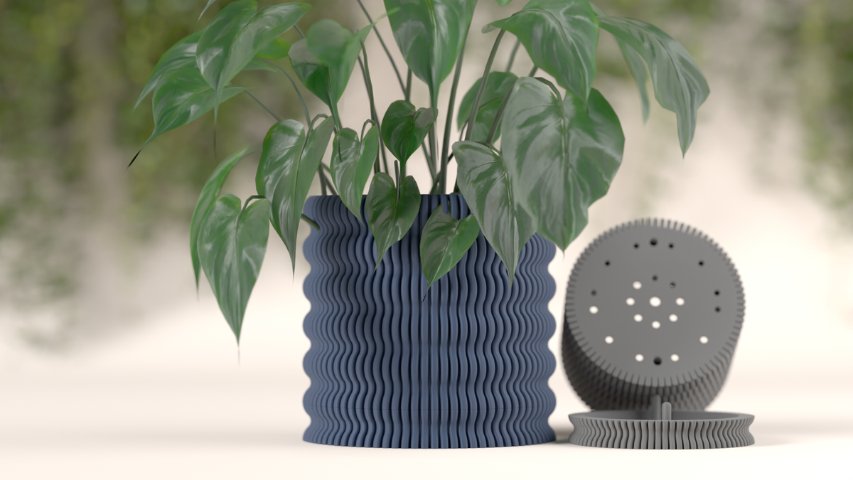 Modern Plant Pot with Hidden Drip Tray
