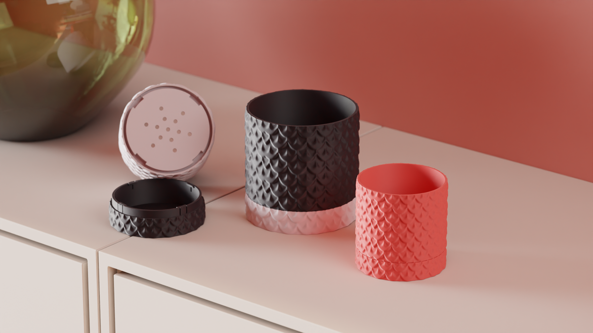 Modern Plant Pot with Integrated Drainage Tray