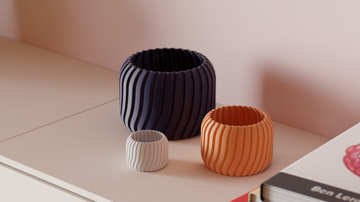 Modern Plant Pot with Two Part Design for Drainage