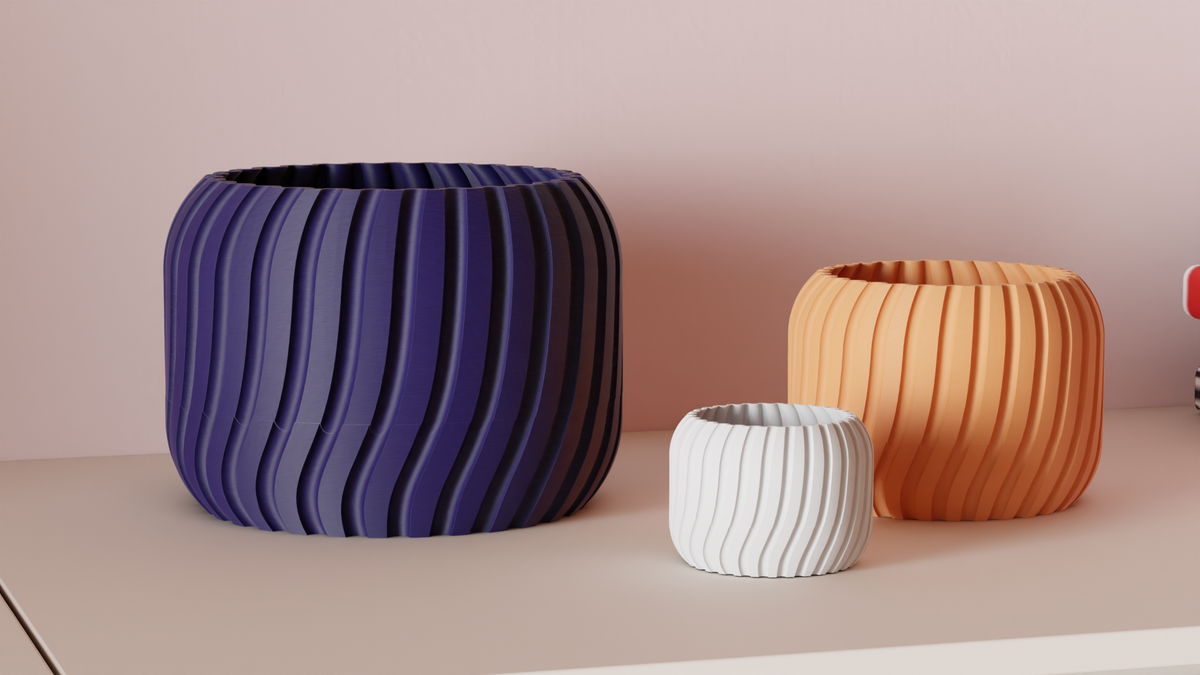 Modern Plant Pot with Two Part Design for Drainage