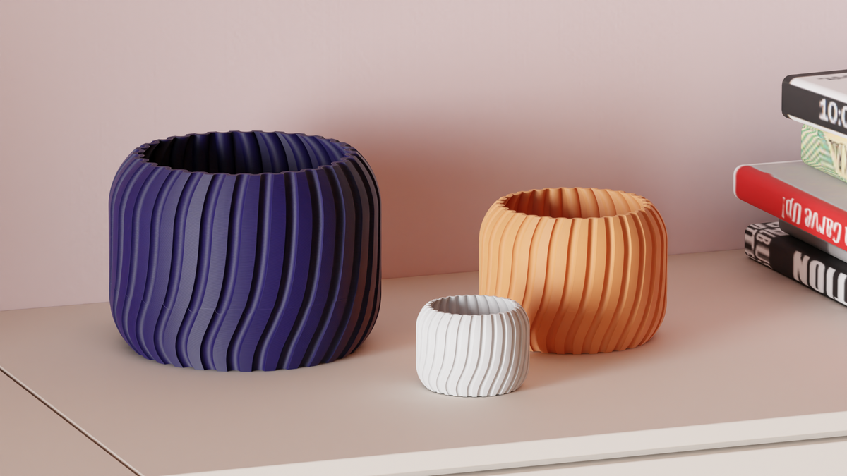 Modern Plant Pot with Two Part Design for Drainage