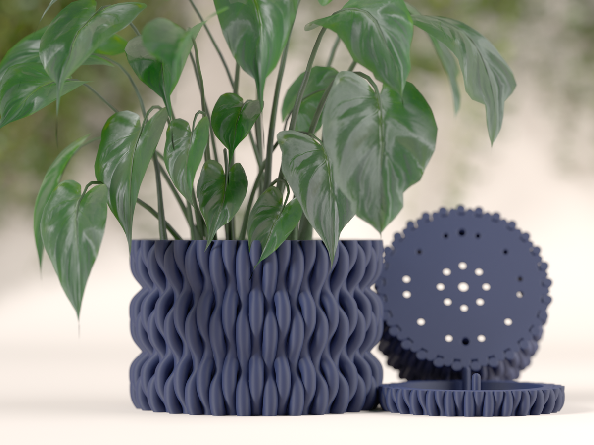 Modern Planter with Hidden Drip Tray