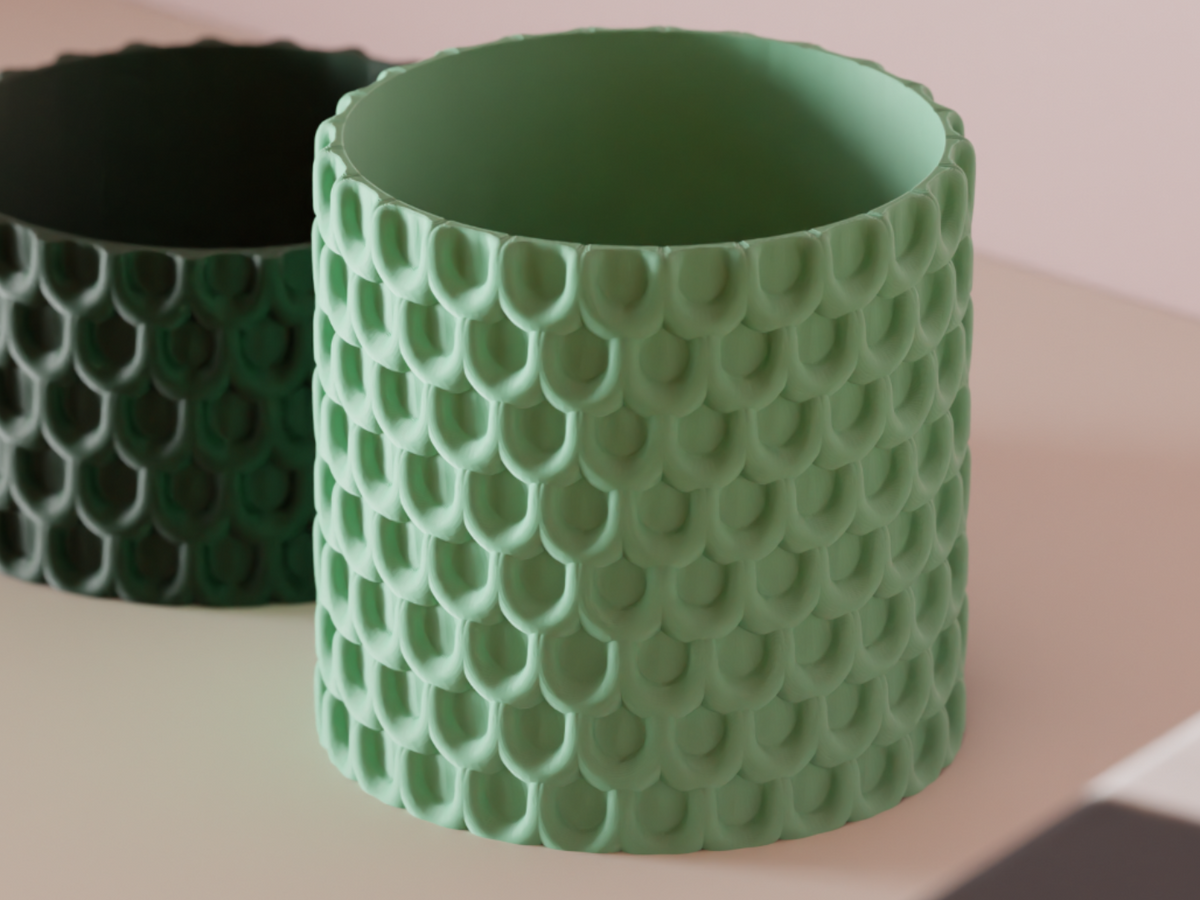 Modern Planter with Succulent Leaf Design
