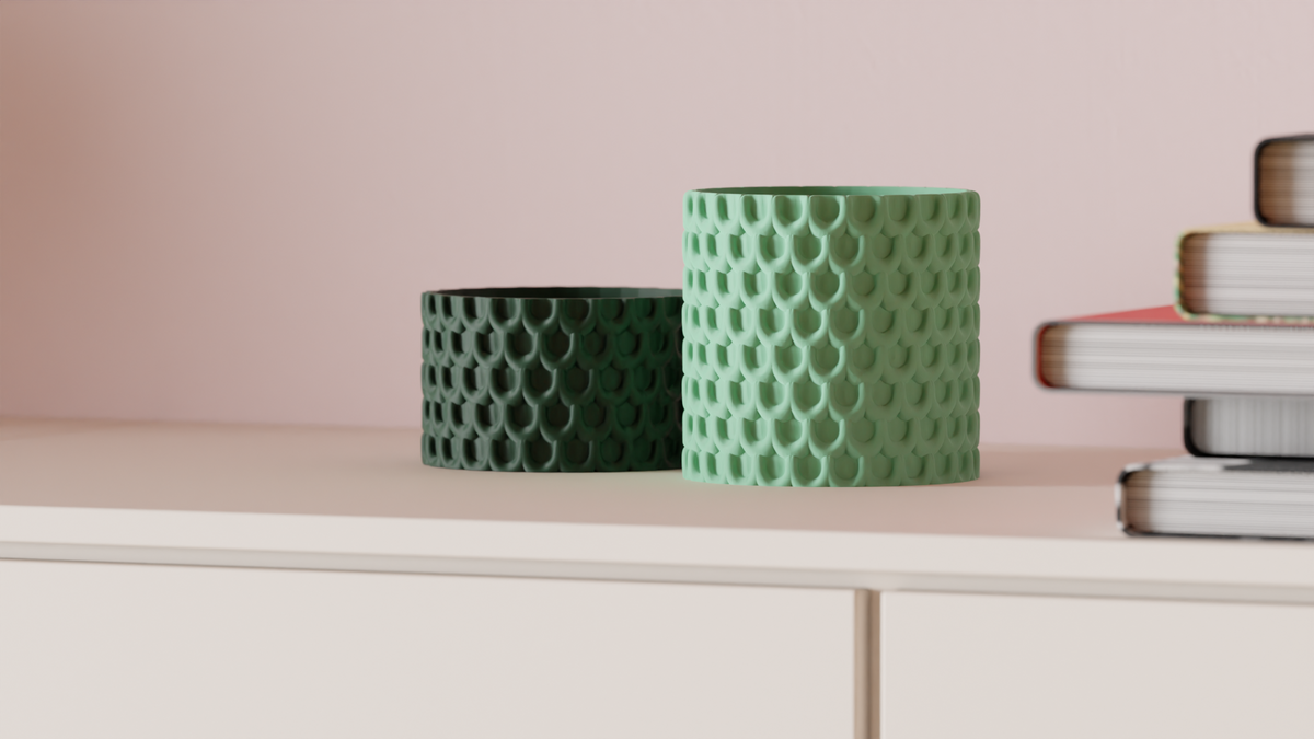 Modern Planter with Succulent Leaf Design