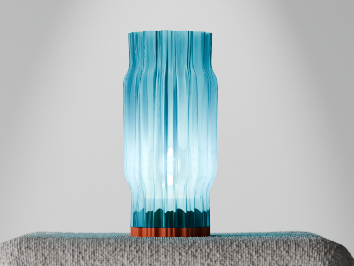 Modern Ribbed Column Table Lamp