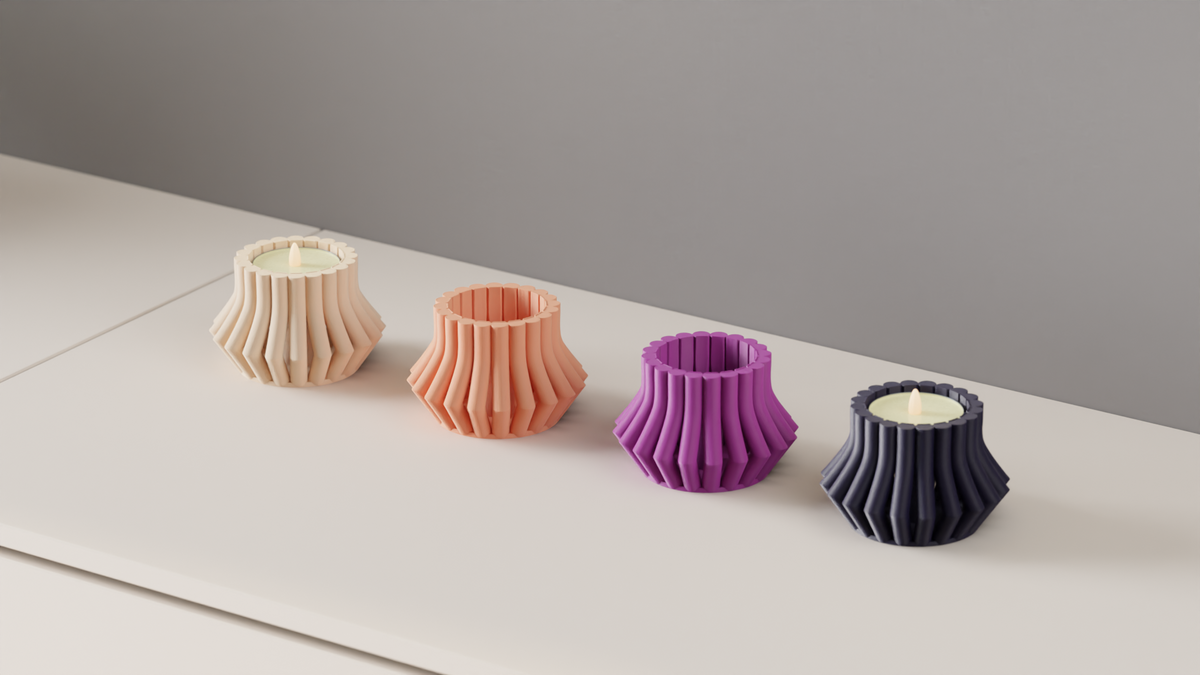 Modern Ribbed Tealight Holder