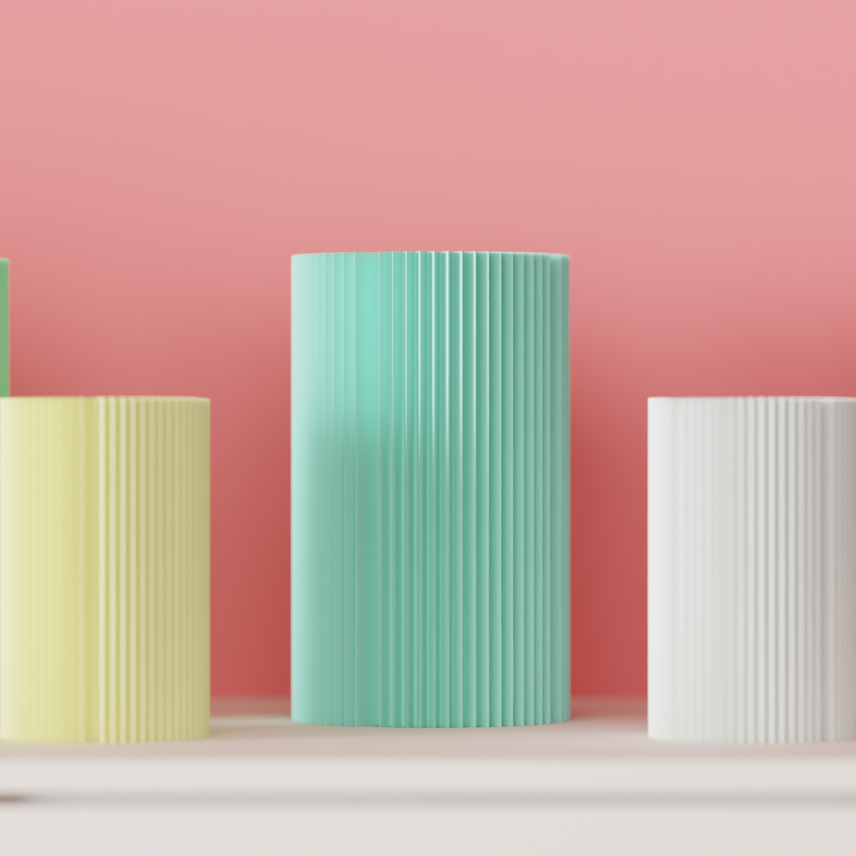 Modern Ribbed Vase