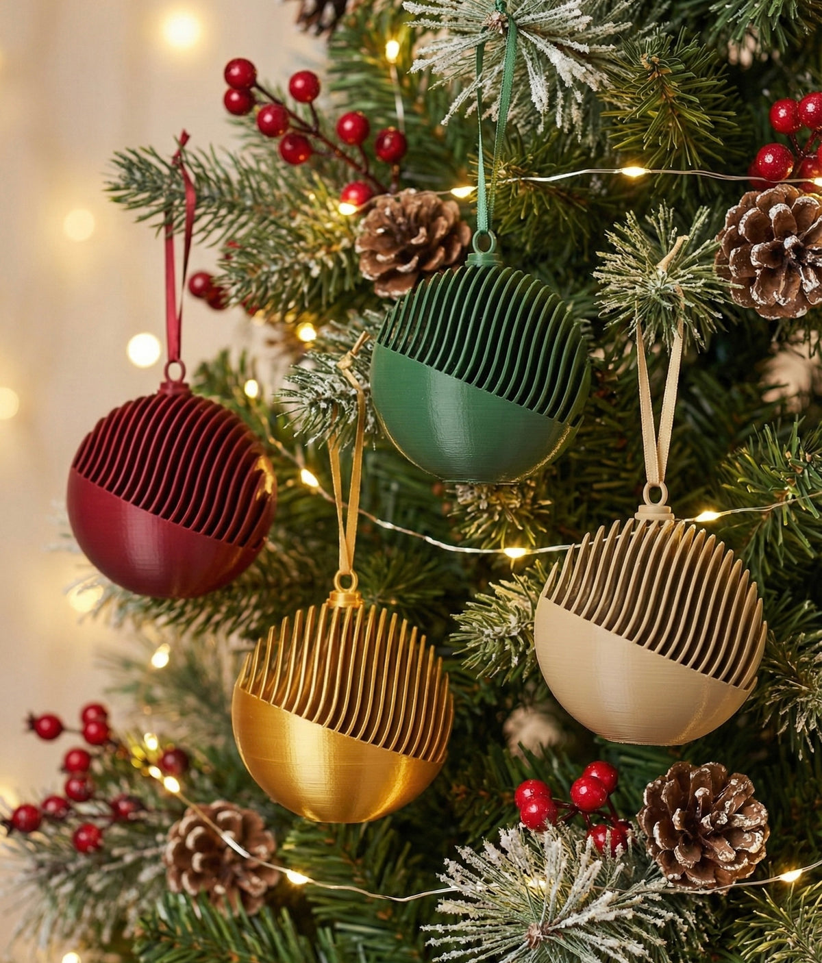 Modern Sliced Christmas Tree Bauble