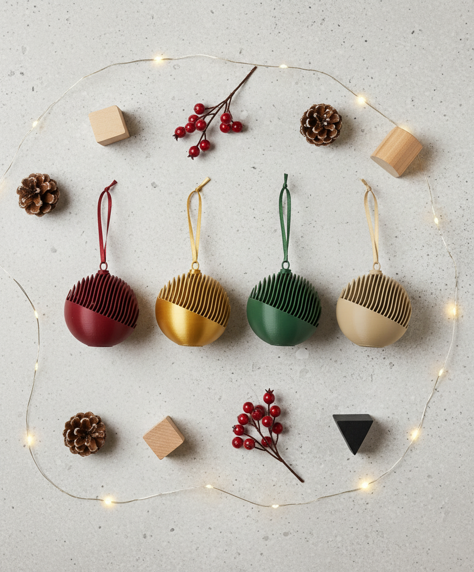 Modern Sliced Christmas Tree Bauble