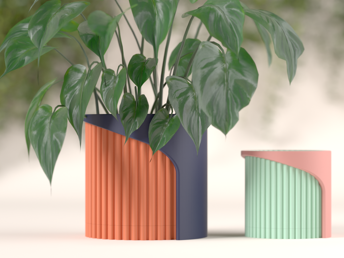 Modern Three Part Planter with Integrated Drainage