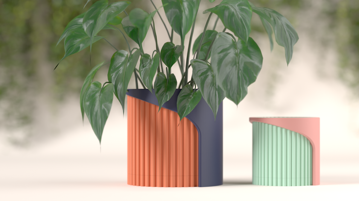 Modern Three Part Planter with Integrated Drainage