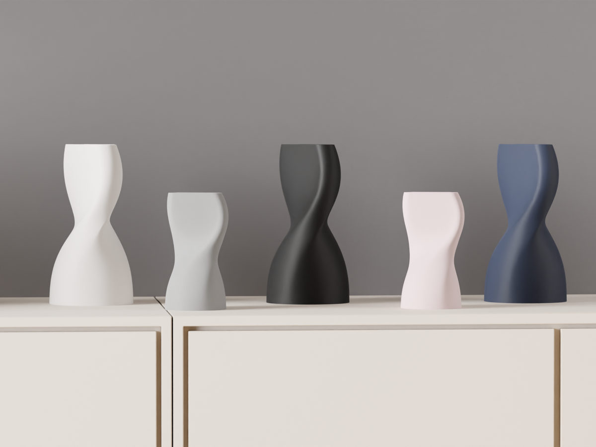 Modern Twisted Vase Elegant Hourglass Vase