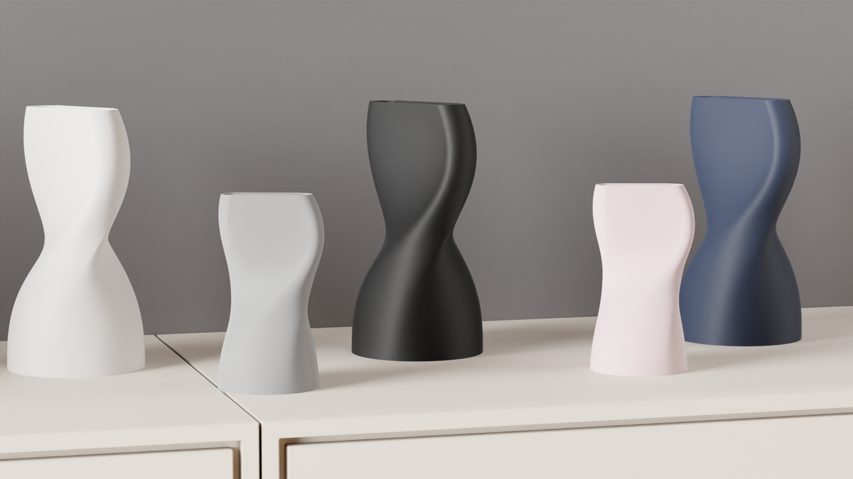 Modern Twisted Vase Elegant Hourglass Vase
