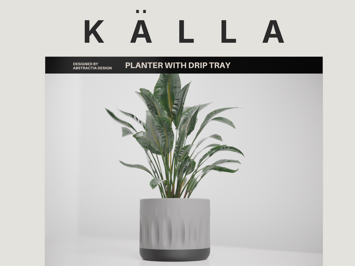 Modern Two Part Planter with Drip Tray