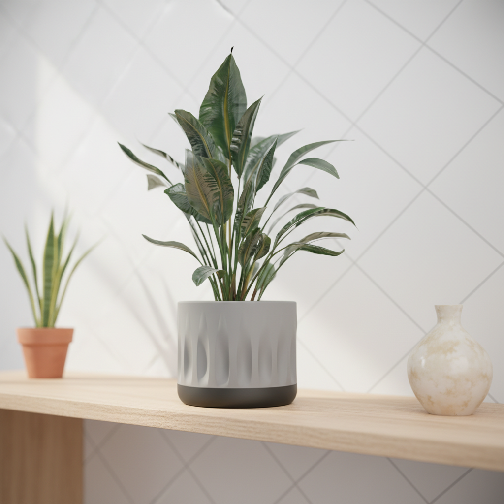 Modern Two Part Planter with Drip Tray