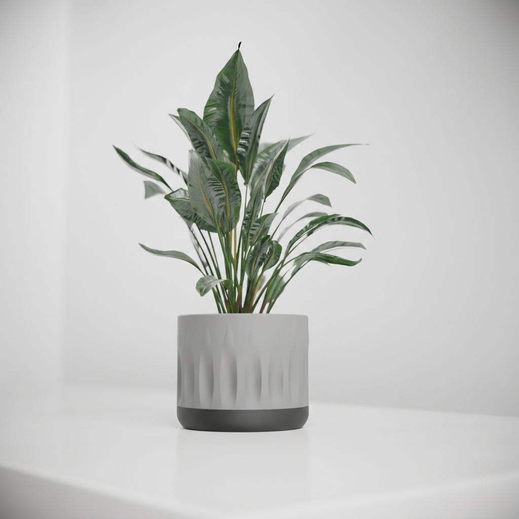 Modern Two Part Planter with Drip Tray