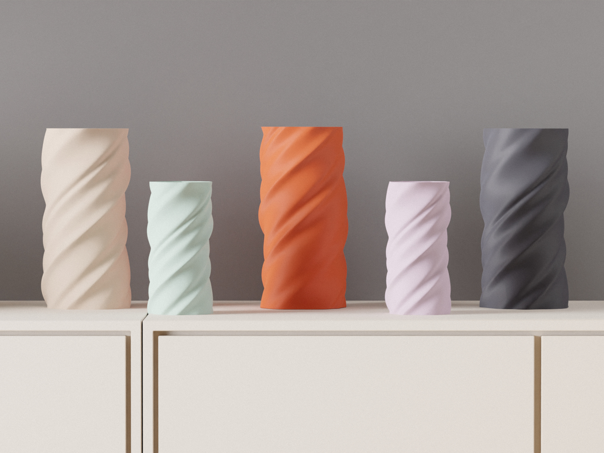 Modern Vase Coiled Clay Look Spiral Vase